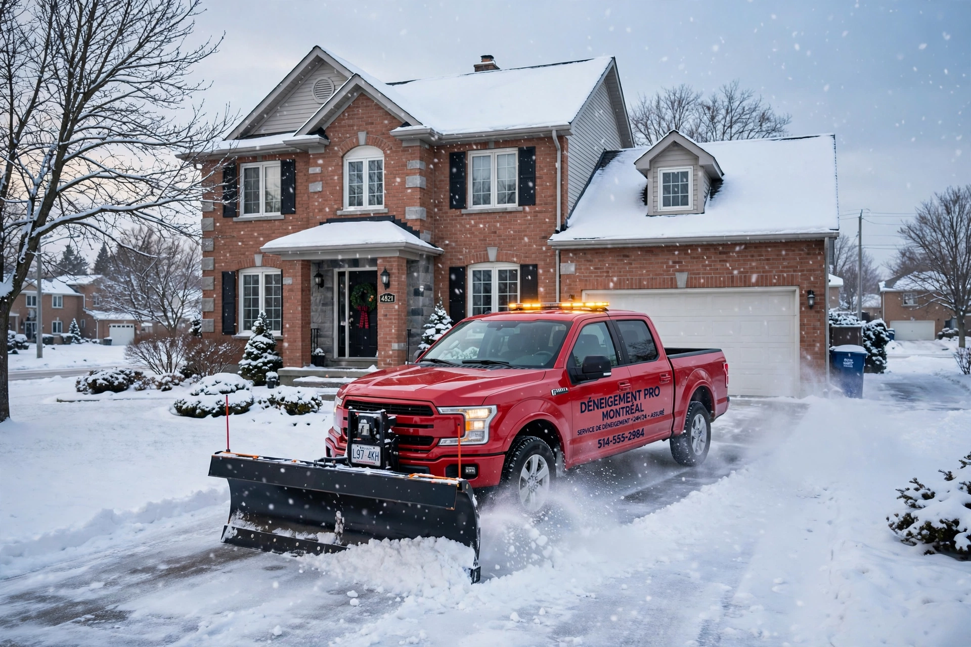 Driveway cleared after a storm